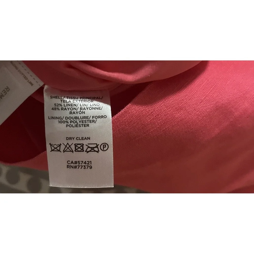 ANN TAYLOR NWT ‎ Solid Pink Lined Linen Blend Pencil Skirt Size 12